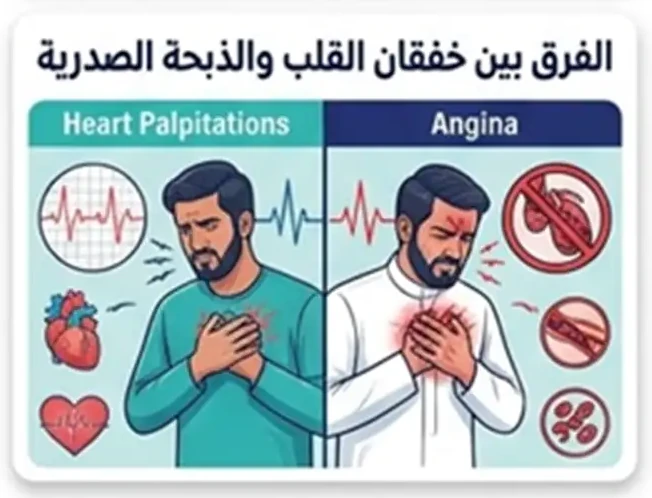 الفرق بين خفقان القلب والذبحة الصدرية
